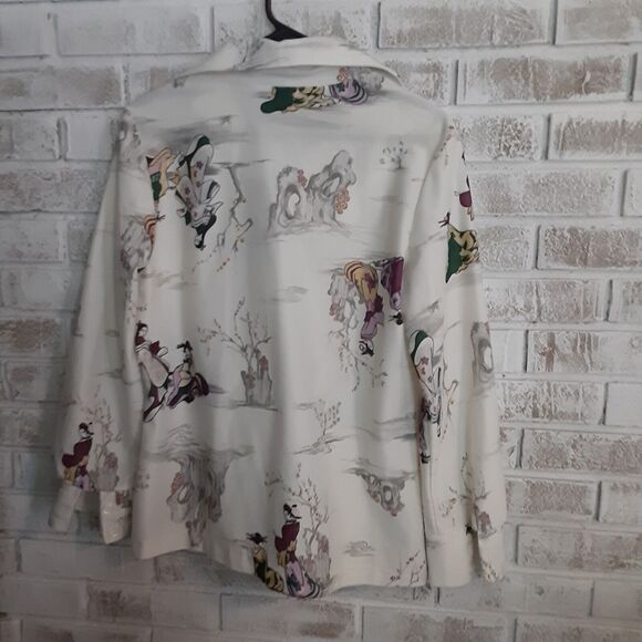 Vintage Rare Asian Blouse &button Up Duo Versatile Unique - Picture 6 of 12